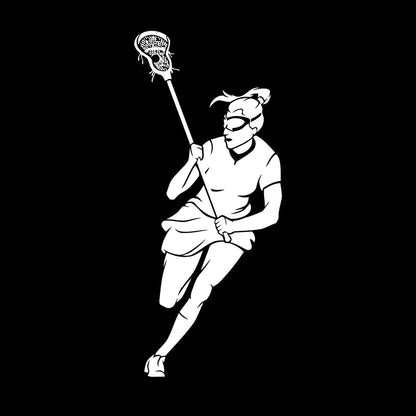 Wall Vinyl Sticker Decor Lacrosse Girl Player Stick Sports Game Ball Easy Installation