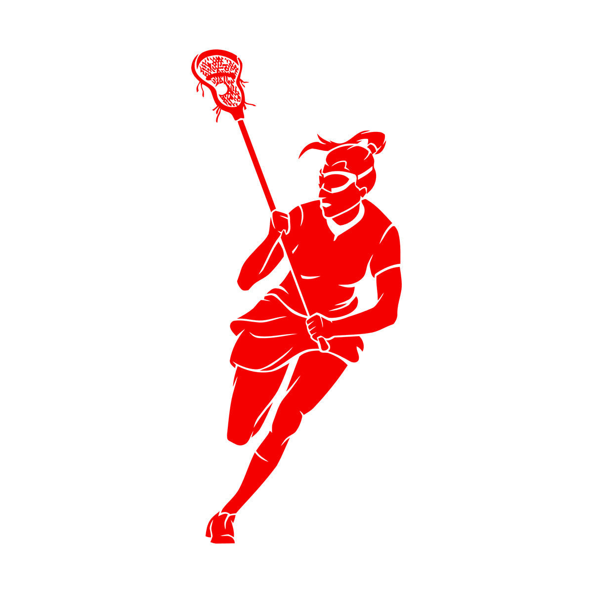 Wall Vinyl Sticker Decor Lacrosse Girl Player Stick Sports Game Ball Easy Installation