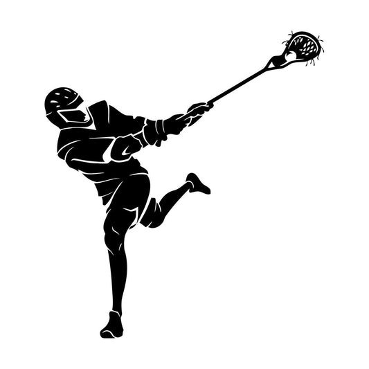 Lacrosse Player Sports Fan Wall Stickers Multiple Size Options