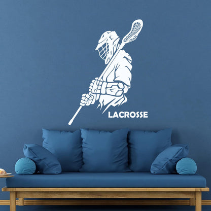 Vinyl Art Sticker Lacrosse Player Sport Team Game Ball It Won'T Fall Off