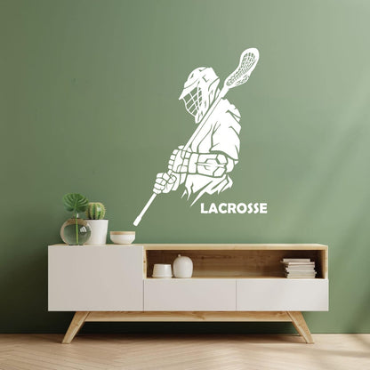 Vinyl Art Sticker Lacrosse Player Sport Team Game Ball It Won'T Fall Off