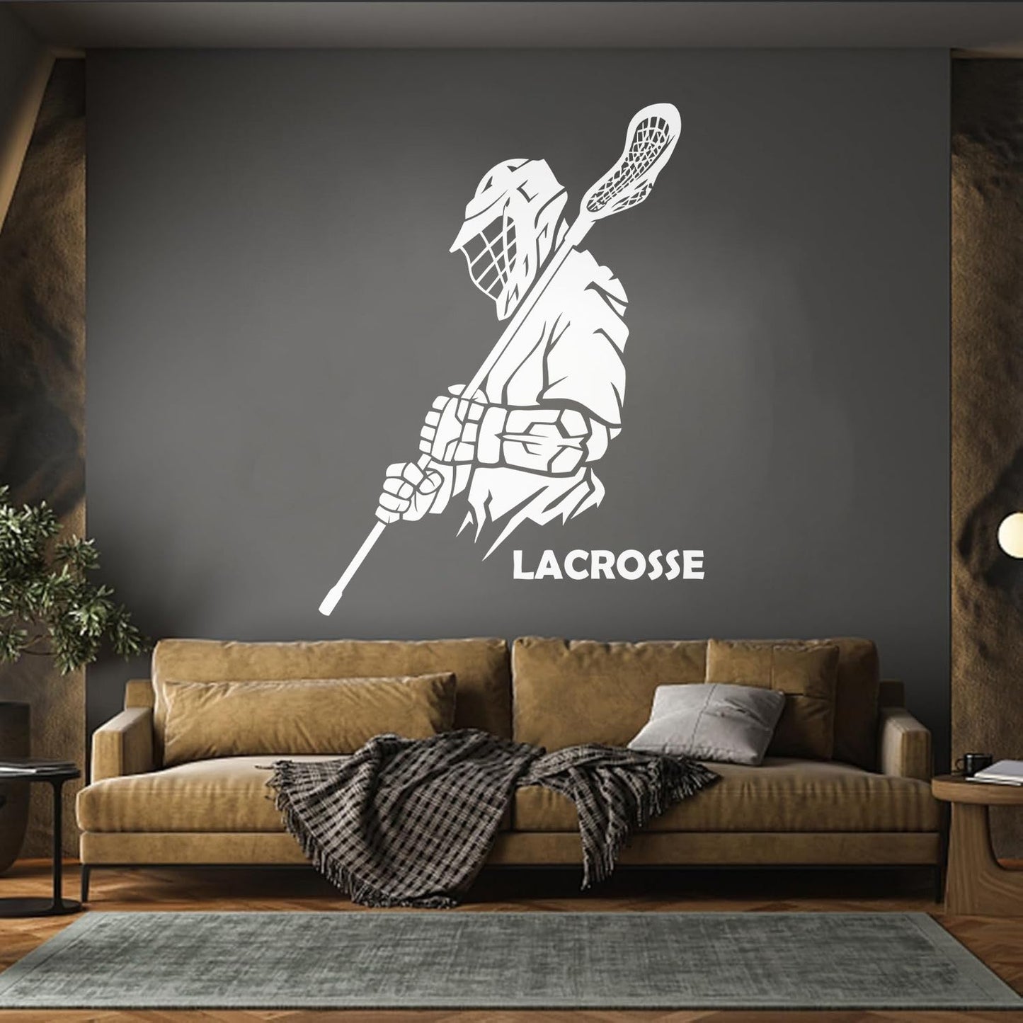 Vinyl Art Sticker Lacrosse Player Sport Team Game Ball It Won'T Fall Off