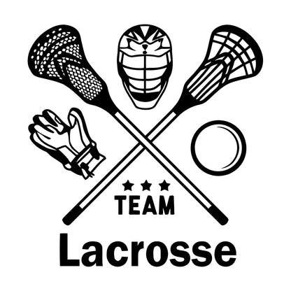 Lettering Stickers Lacrosse Player Team Game Ball Stick Sport Wall Beautification