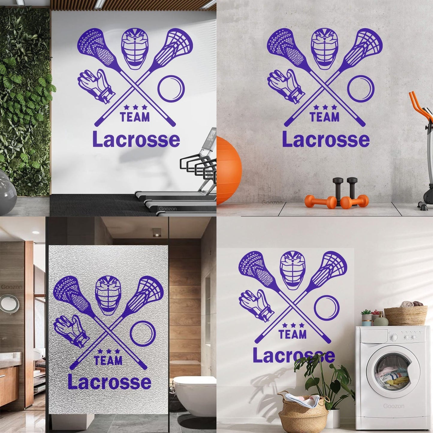 Lettering Stickers Lacrosse Player Team Game Ball Stick Sport Wall Beautification