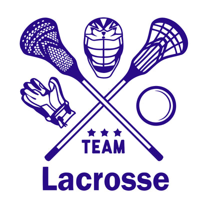Lettering Stickers Lacrosse Player Team Game Ball Stick Sport Wall Beautification