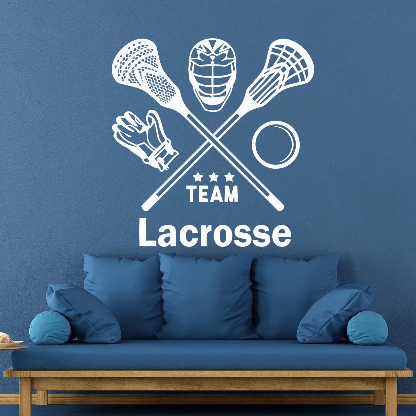 Lettering Stickers Lacrosse Player Team Game Ball Stick Sport Wall Beautification