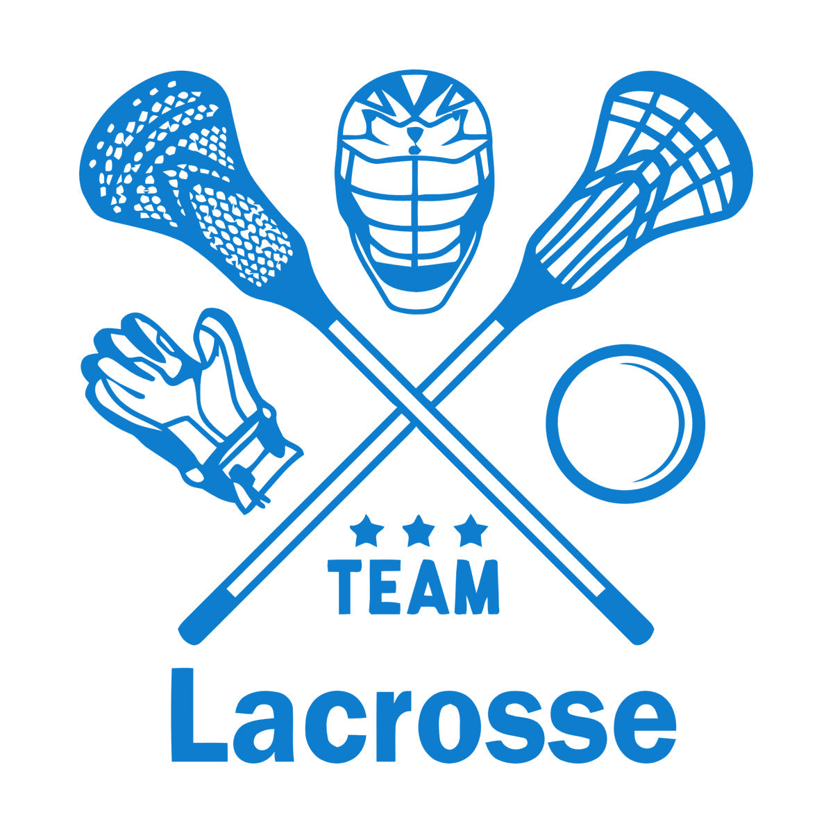Lettering Stickers Lacrosse Player Team Game Ball Stick Sport Wall Beautification