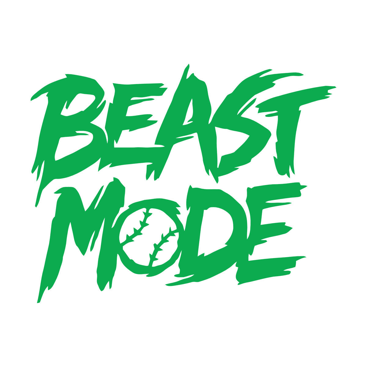 Baseball Fan Beast Mode Boys Bedroom Fine Carving Decals Easy Installation