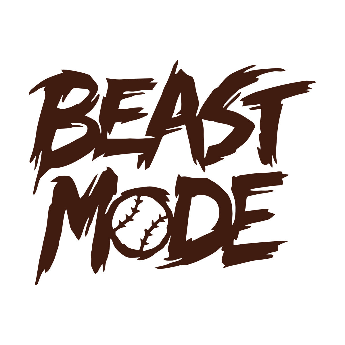 Baseball Fan Beast Mode Boys Bedroom Fine Carving Decals Easy Installation