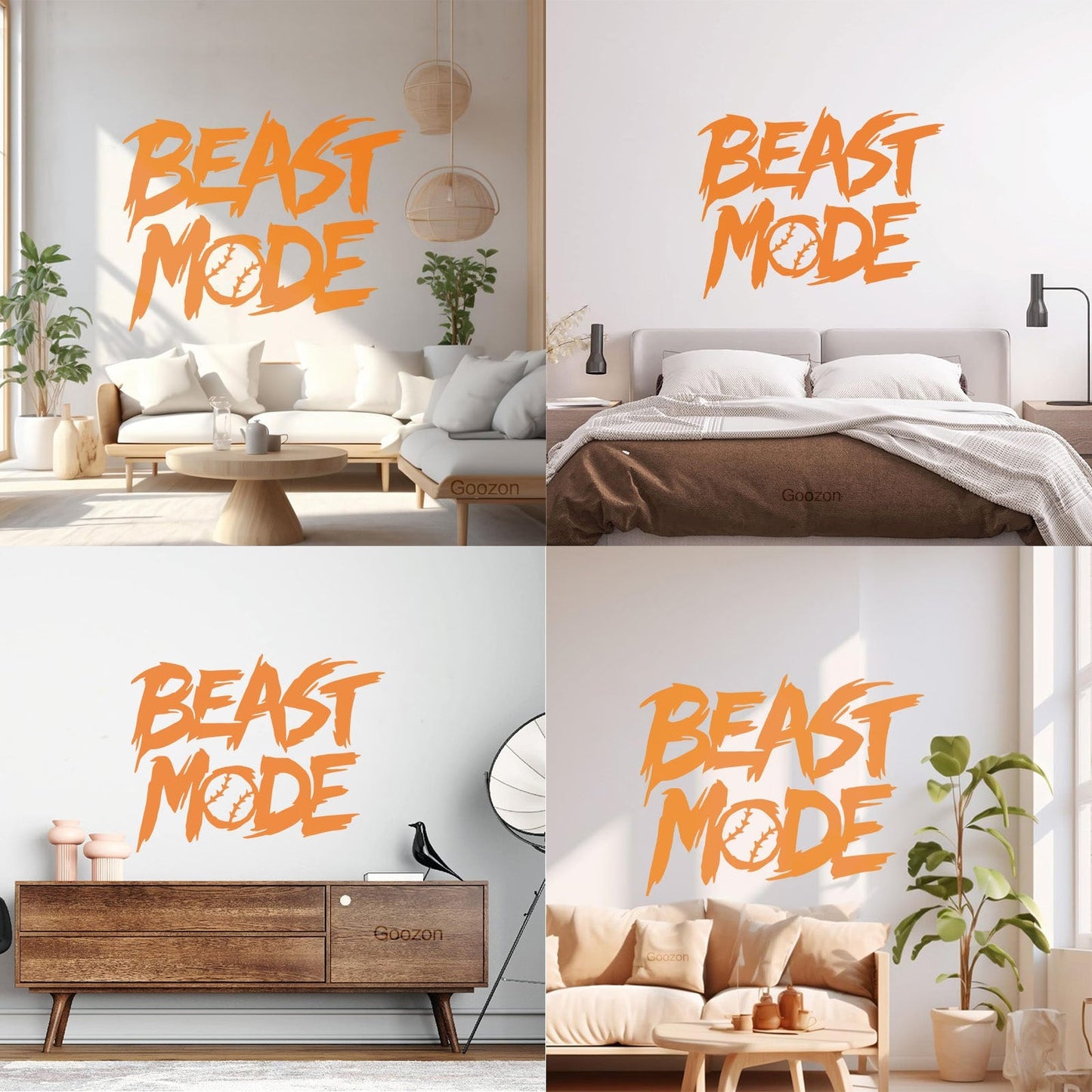 Baseball Fan Beast Mode Boys Bedroom Fine Carving Decals Easy Installation