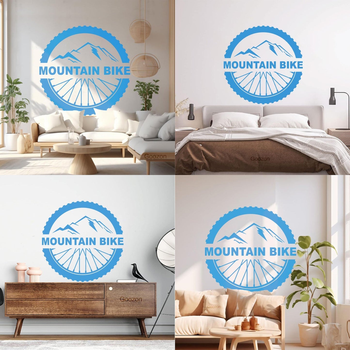Mountain Bike Extreme Sport Bicycle Wheel Wall Decals Pvc It Won'T Fall Off