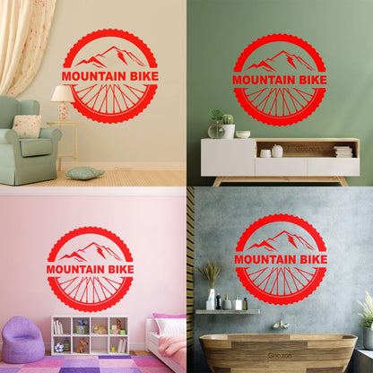 Mountain Bike Extreme Sport Bicycle Wheel Wall Decals Pvc It Won'T Fall Off
