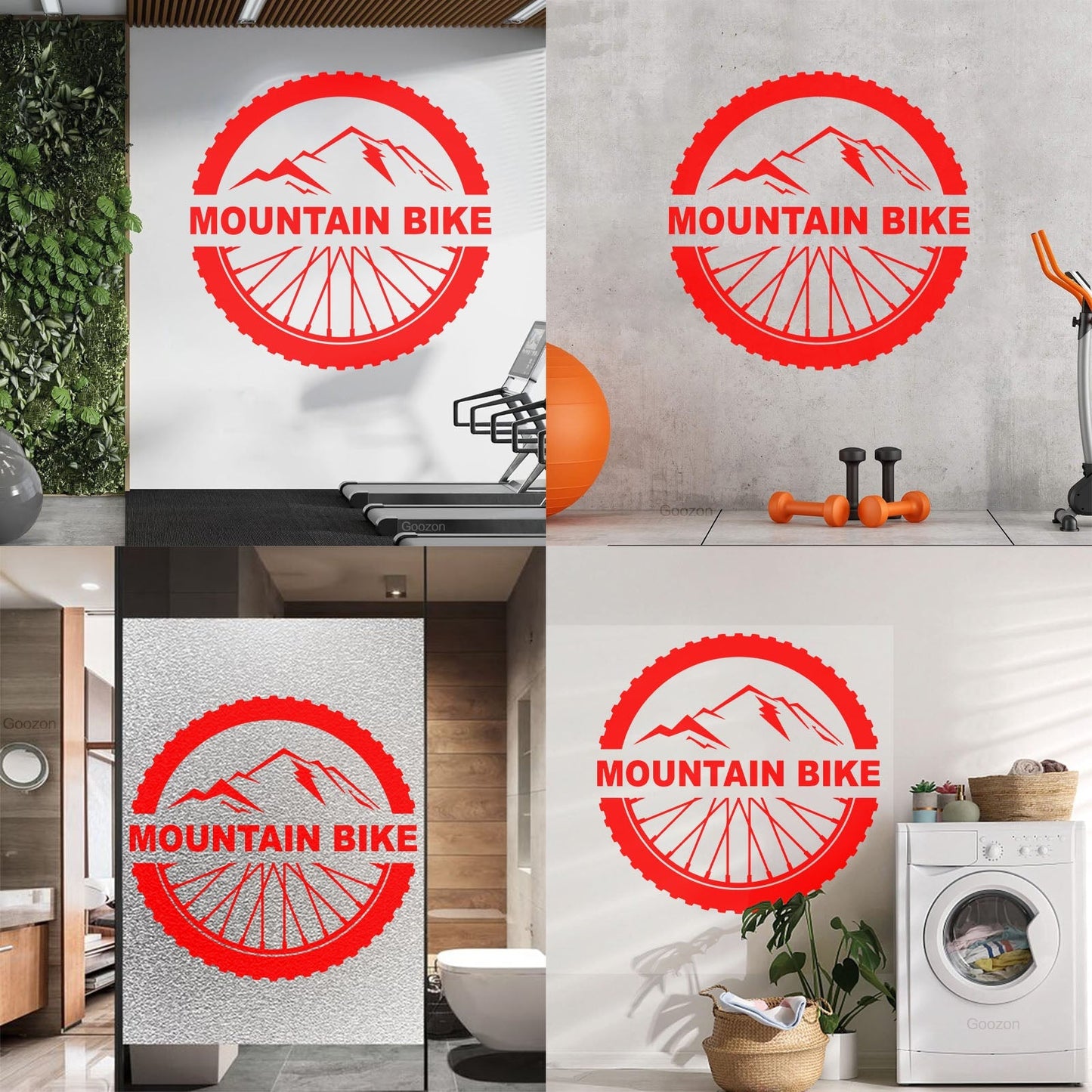Mountain Bike Extreme Sport Bicycle Wheel Wall Decals Pvc It Won'T Fall Off