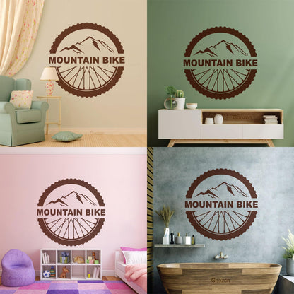 Mountain Bike Extreme Sport Bicycle Wheel Wall Decals Pvc It Won'T Fall Off