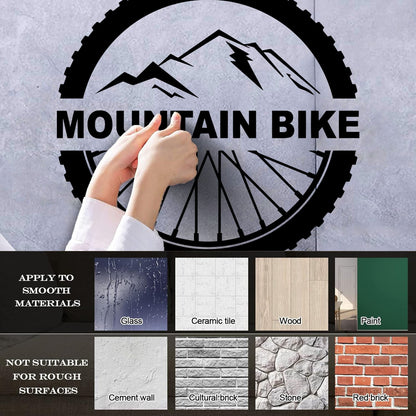 Mountain Bike Extreme Sport Bicycle Wheel Wall Decals Pvc It Won'T Fall Off