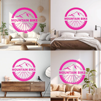 Mountain Bike Extreme Sport Bicycle Wheel Wall Decals Pvc It Won'T Fall Off