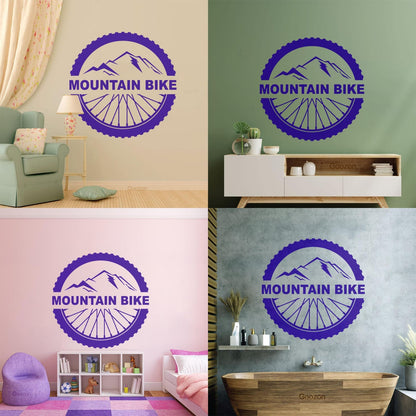 Mountain Bike Extreme Sport Bicycle Wheel Wall Decals Pvc It Won'T Fall Off