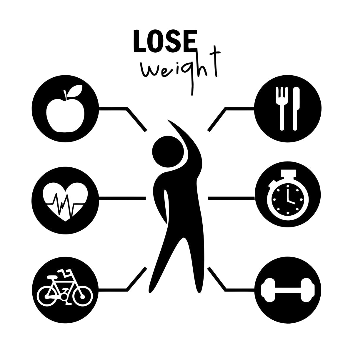 Wall Stickers Lose Weight Diet Training Fitnesscenter Cardio Sport Self Adhesive