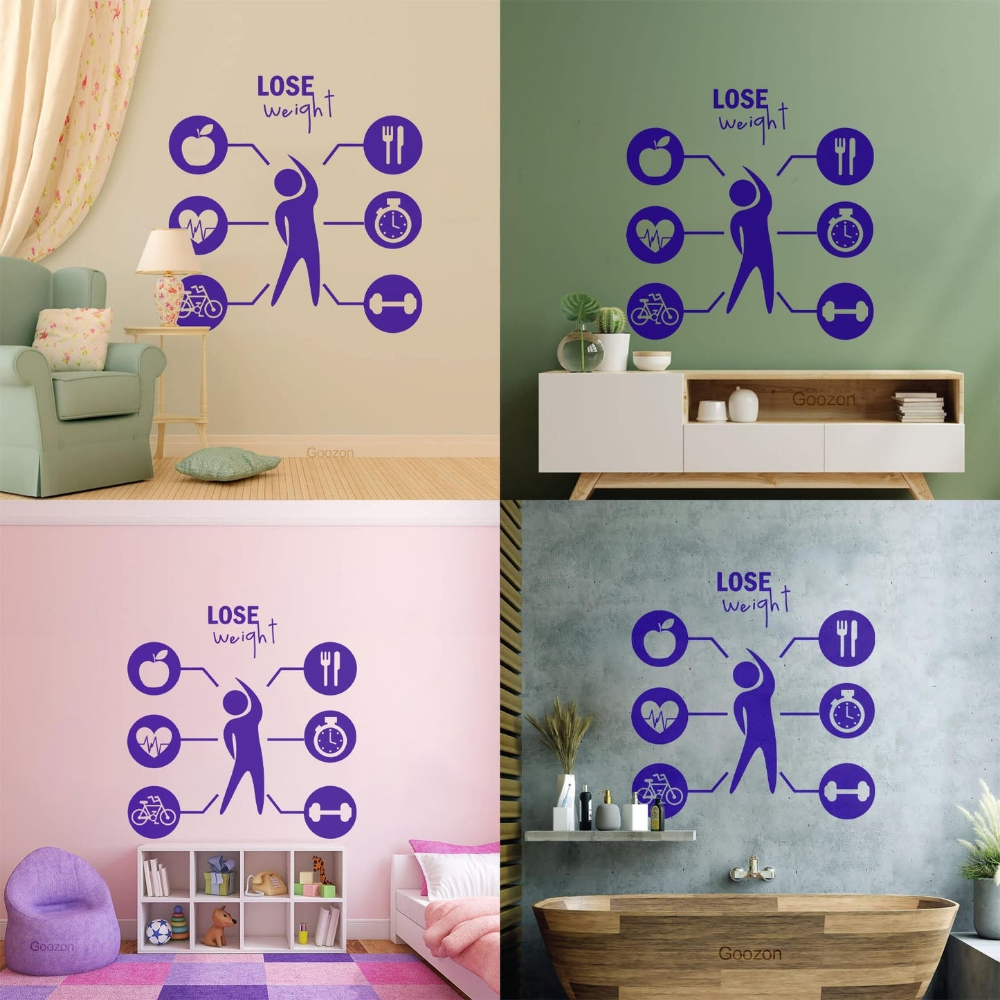 Wall Stickers Lose Weight Diet Training Fitnesscenter Cardio Sport Self Adhesive