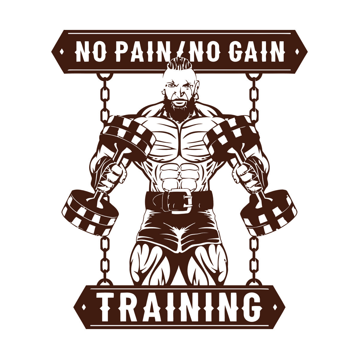 Fine Carving Decals Masculinity Fitnesscenter Center Training No Pain No Gain Tattoo Culture