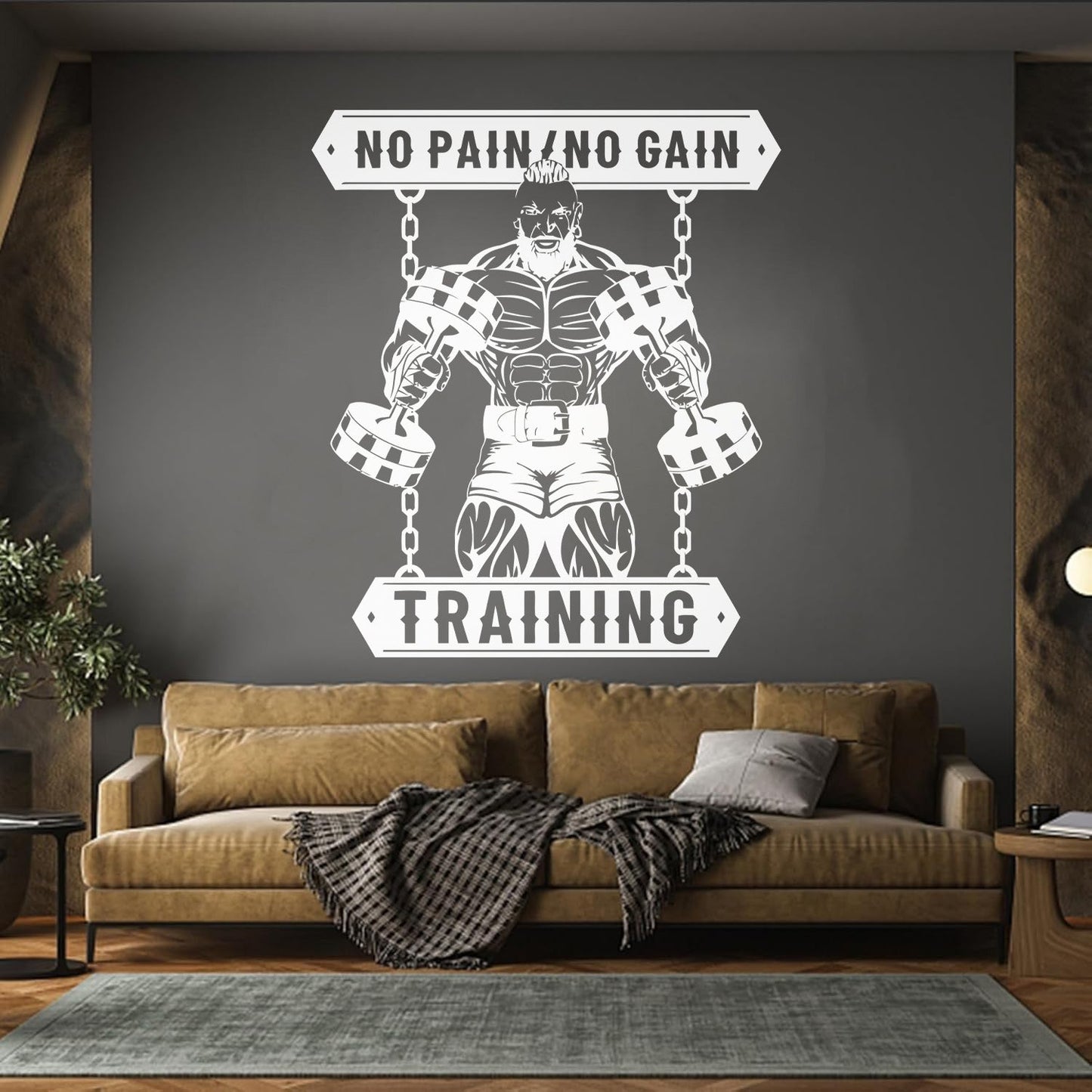 Fine Carving Decals Masculinity Fitnesscenter Center Training No Pain No Gain Tattoo Culture