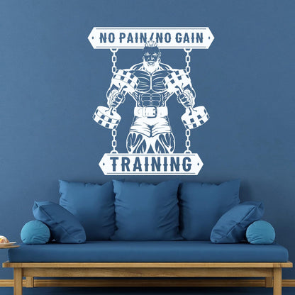 Fine Carving Decals Masculinity Fitnesscenter Center Training No Pain No Gain Tattoo Culture