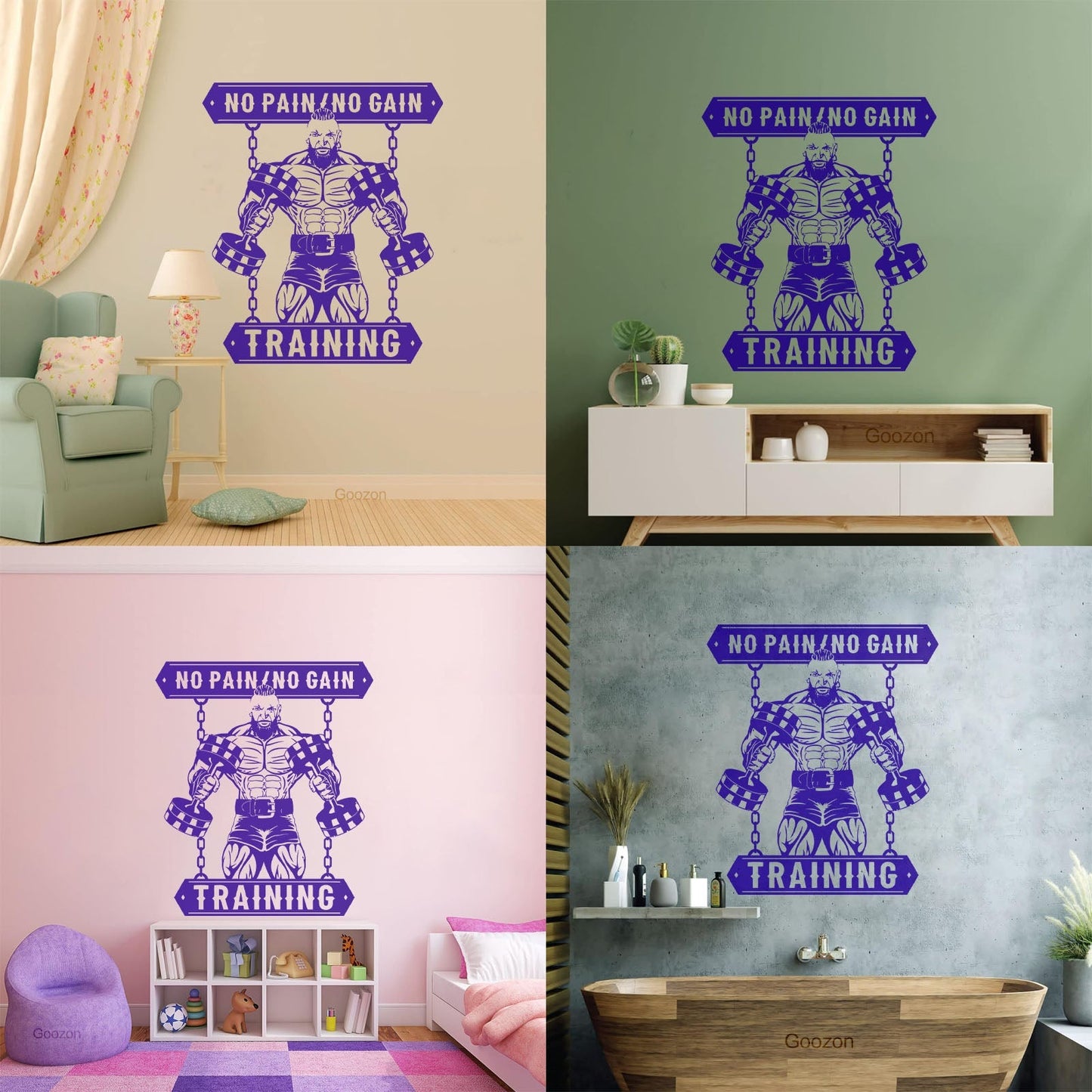 Fine Carving Decals Masculinity Fitnesscenter Center Training No Pain No Gain Tattoo Culture