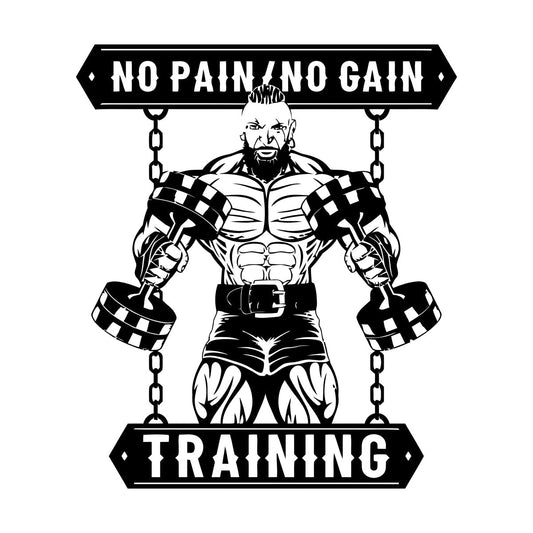 Fine Carving Decals Masculinity Fitnesscenter Center Training No Pain No Gain Tattoo Culture
