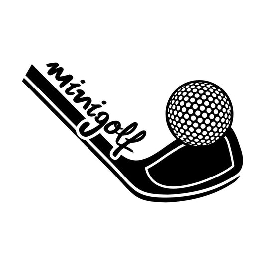 Minigolf Man Sports Logo Game Stick Ball Engraving Stickers Self Adhesive