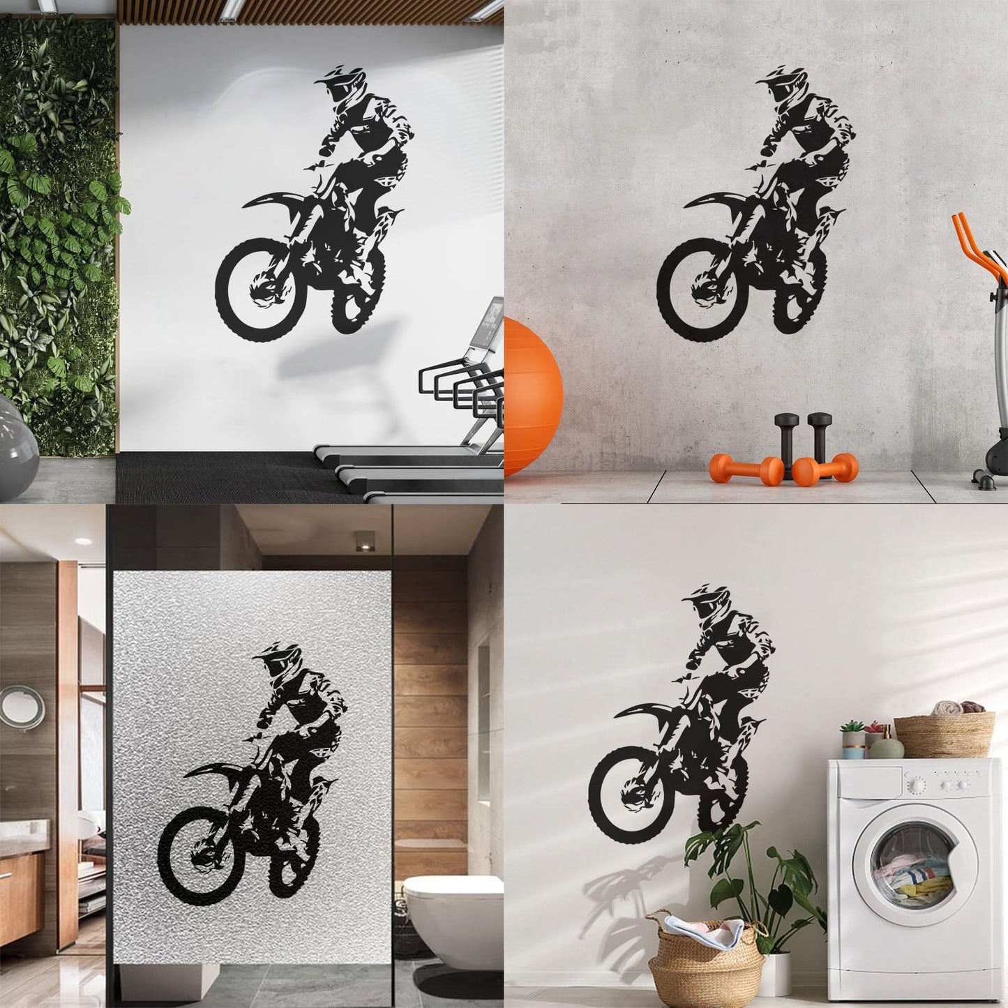 Fine Carving Decals Motocross Freestyle Racing Rider Motorcycle Window Decals