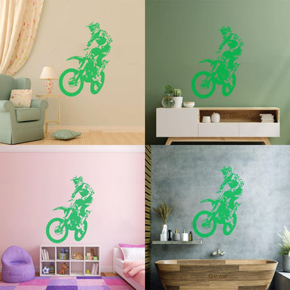 Fine Carving Decals Motocross Freestyle Racing Rider Motorcycle Window Decals