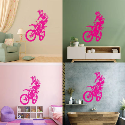 Fine Carving Decals Motocross Freestyle Racing Rider Motorcycle Window Decals