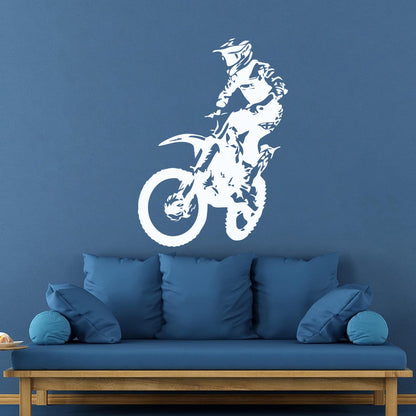 Fine Carving Decals Motocross Freestyle Racing Rider Motorcycle Window Decals