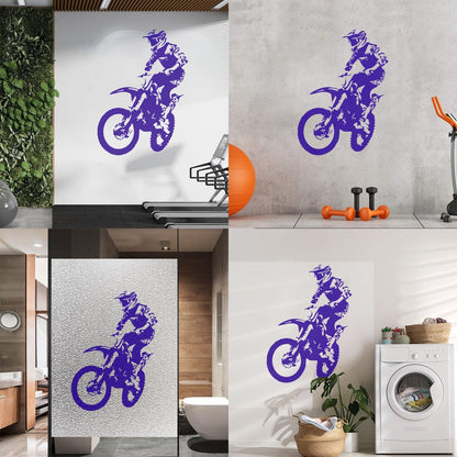 Fine Carving Decals Motocross Freestyle Racing Rider Motorcycle Window Decals