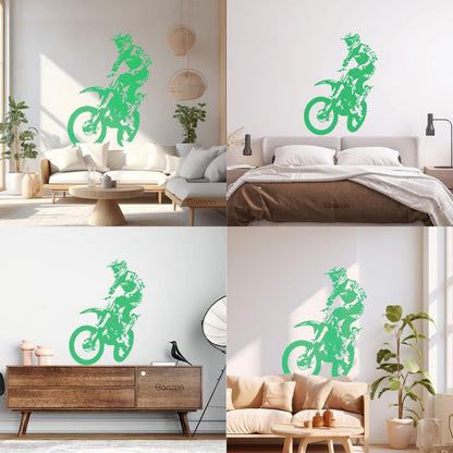 Fine Carving Decals Motocross Freestyle Racing Rider Motorcycle Window Decals