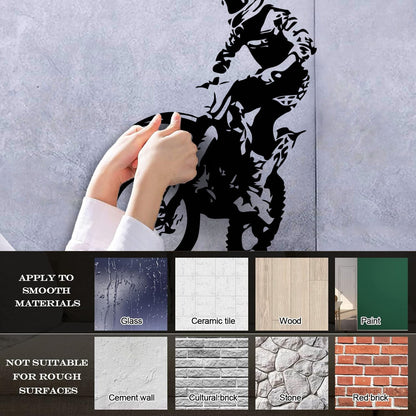 Fine Carving Decals Motocross Freestyle Racing Rider Motorcycle Window Decals