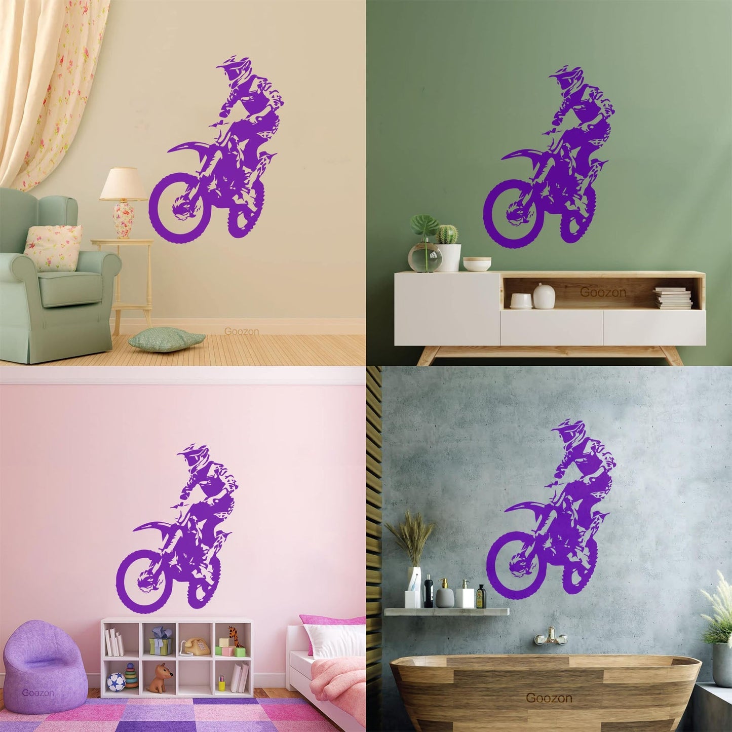Fine Carving Decals Motocross Freestyle Racing Rider Motorcycle Window Decals
