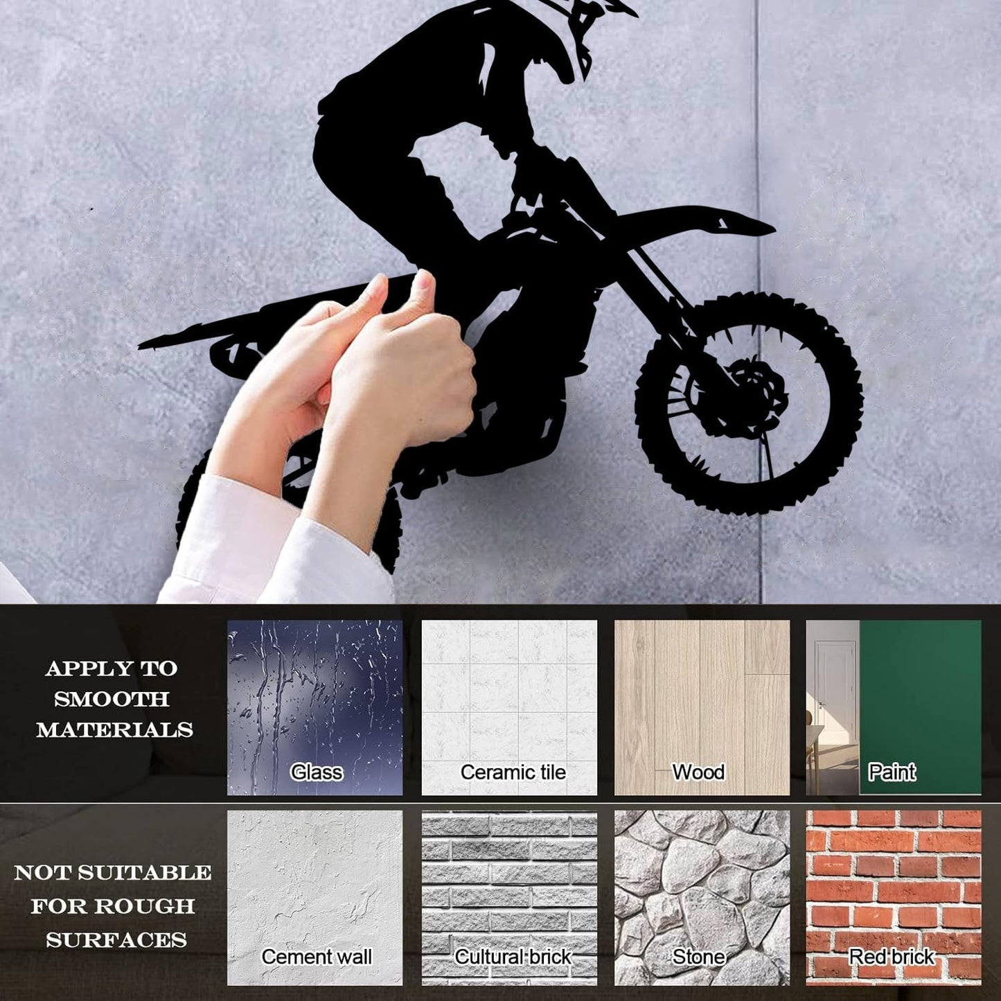 Motocross Speed Extreme Moto Biker Motorcycle Vinyl Wall Stickers Multi Color Selection