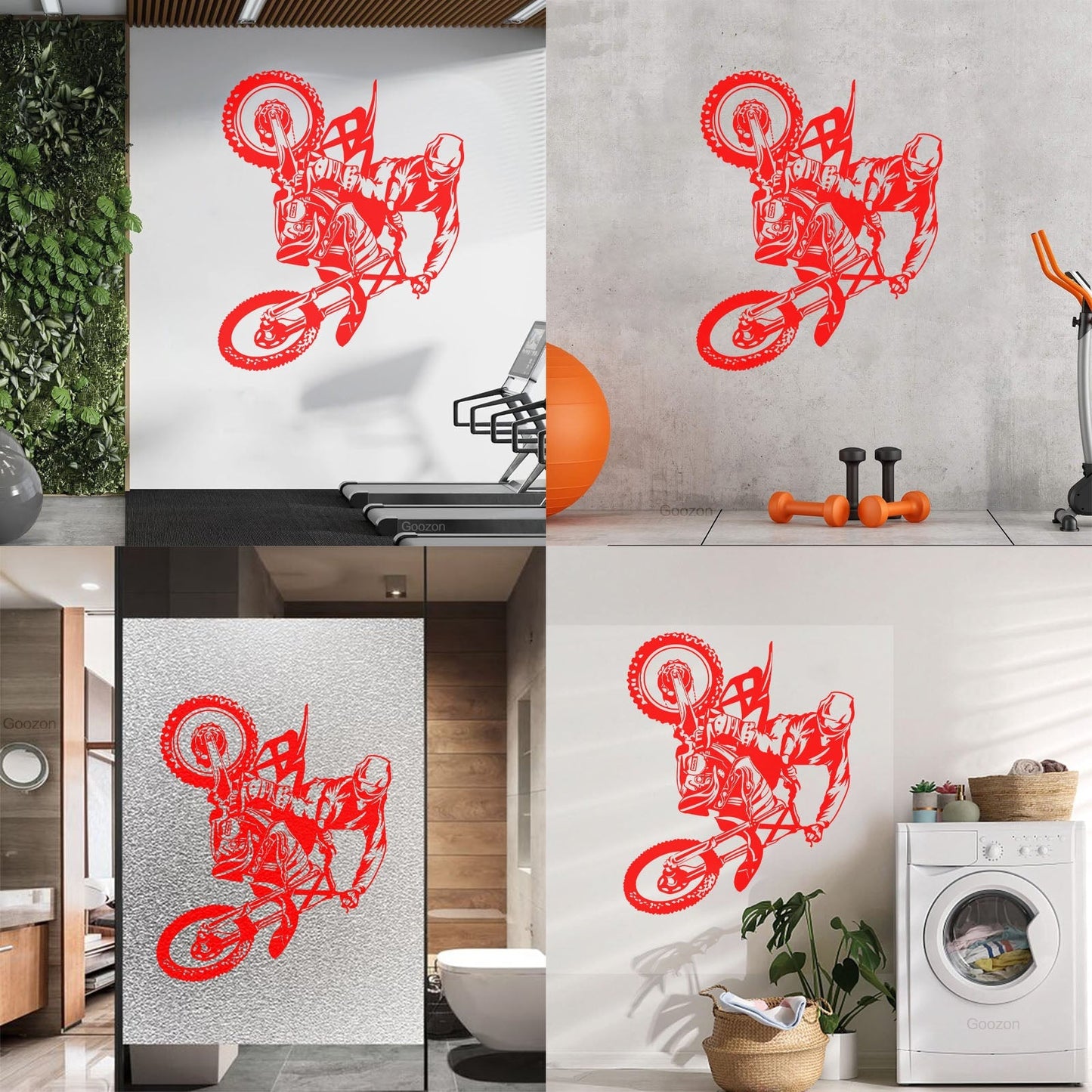 Mural And Wall Vinyl Decal Motorcycle Bike Biker Motocross Extreme Sports Multiple Size Options