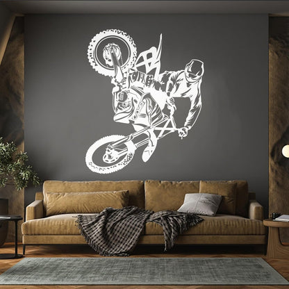 Mural And Wall Vinyl Decal Motorcycle Bike Biker Motocross Extreme Sports Multiple Size Options