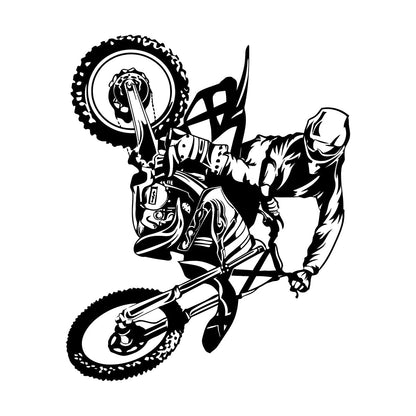 Mural And Wall Vinyl Decal Motorcycle Bike Biker Motocross Extreme Sports Multiple Size Options