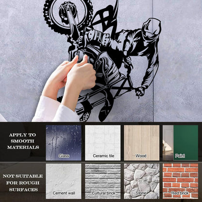 Mural And Wall Vinyl Decal Motorcycle Bike Biker Motocross Extreme Sports Multiple Size Options