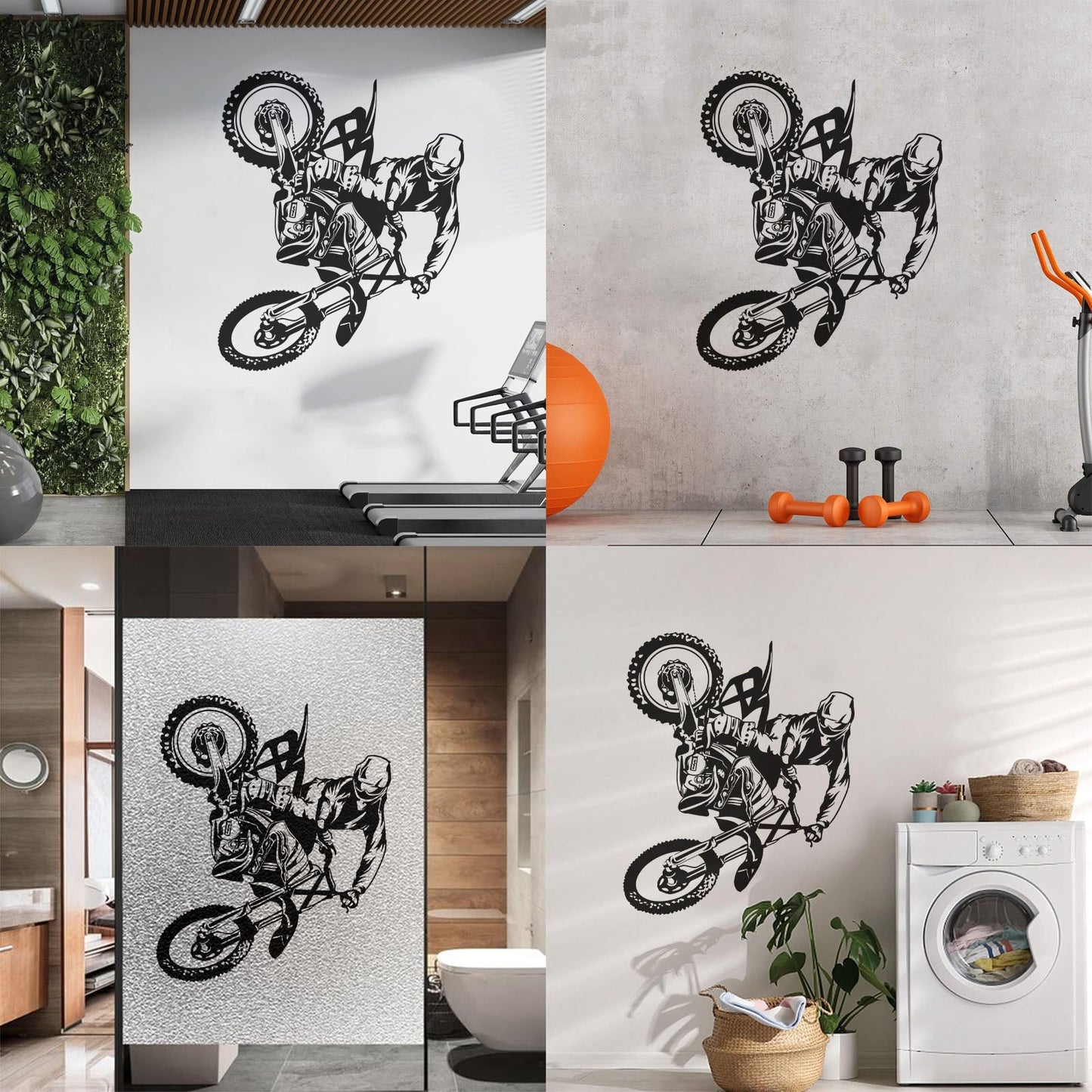 Mural And Wall Vinyl Decal Motorcycle Bike Biker Motocross Extreme Sports Multiple Size Options