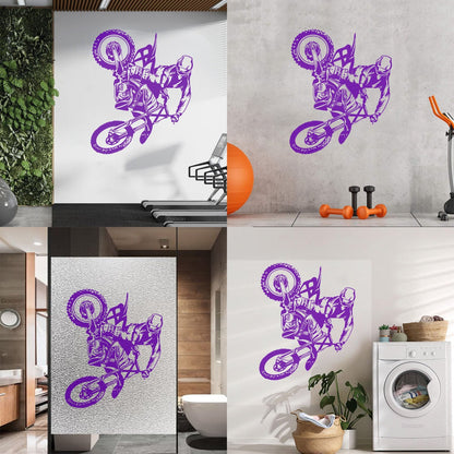 Mural And Wall Vinyl Decal Motorcycle Bike Biker Motocross Extreme Sports Multiple Size Options
