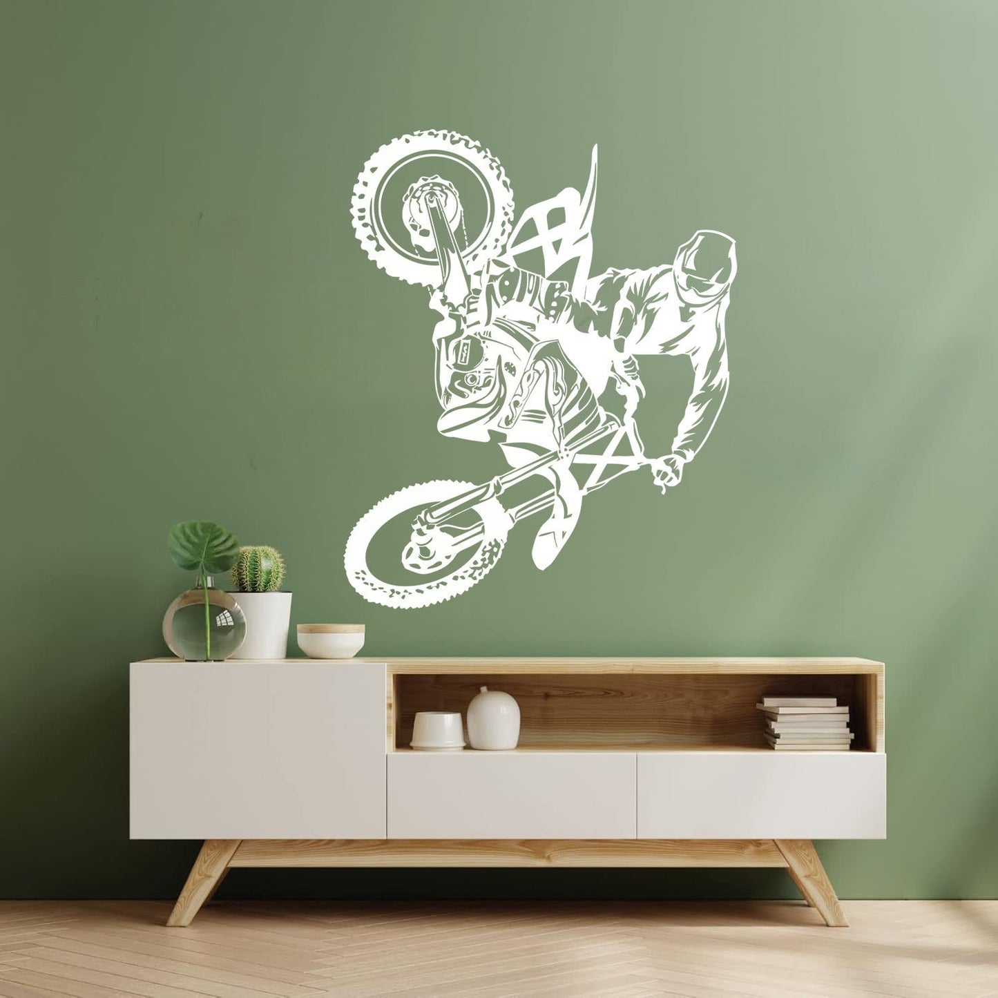 Mural And Wall Vinyl Decal Motorcycle Bike Biker Motocross Extreme Sports Multiple Size Options