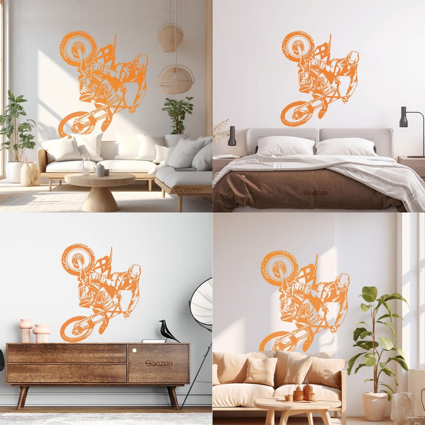 Mural And Wall Vinyl Decal Motorcycle Bike Biker Motocross Extreme Sports Multiple Size Options