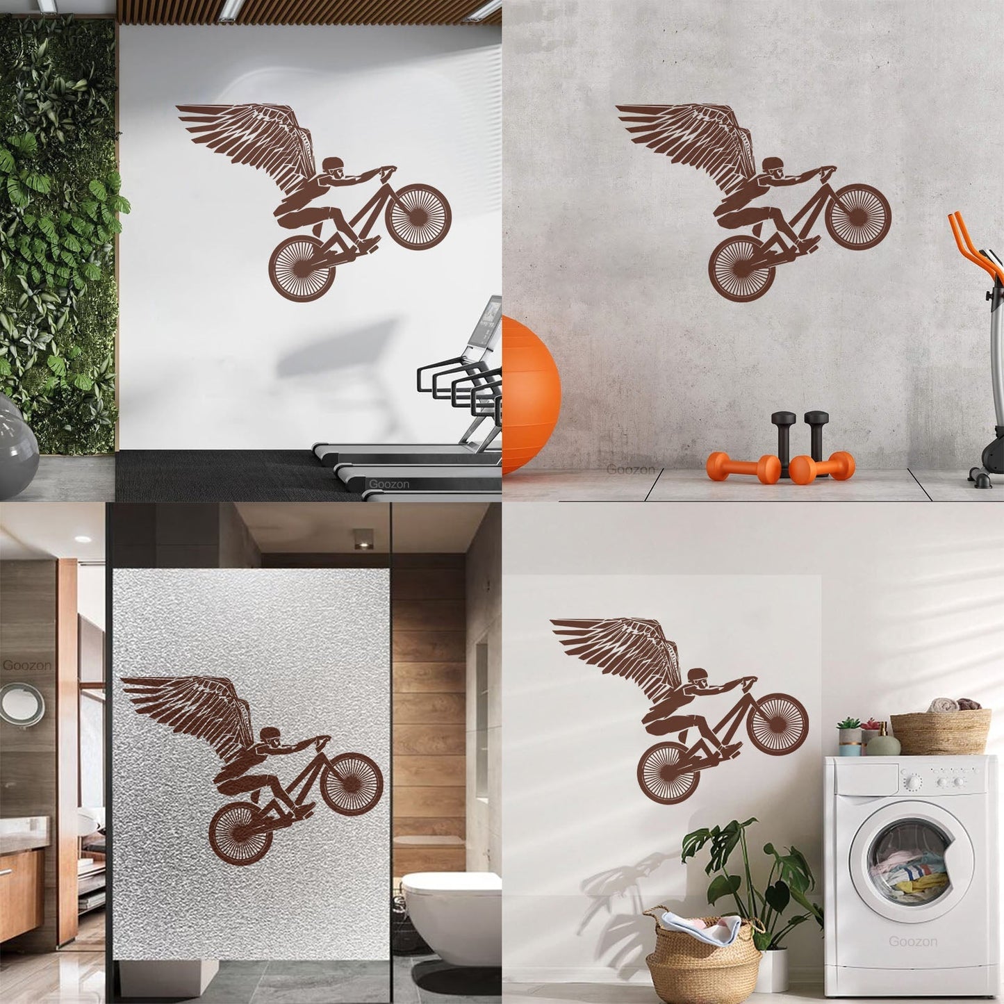 Wall Stickers Paster Paper Motorcycle Bike Flying Biker With Wings Waterproof