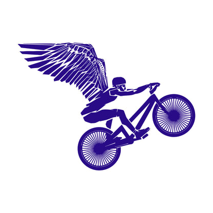 Wall Stickers Paster Paper Motorcycle Bike Flying Biker With Wings Waterproof