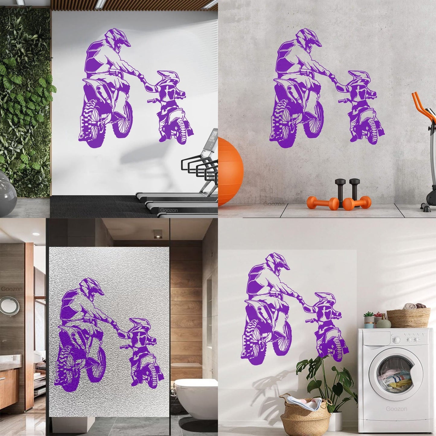 Wall Vinyl Sticker Decor Motorcycle Family Father And Son Biker Bike Sport It Won'T Fall Off