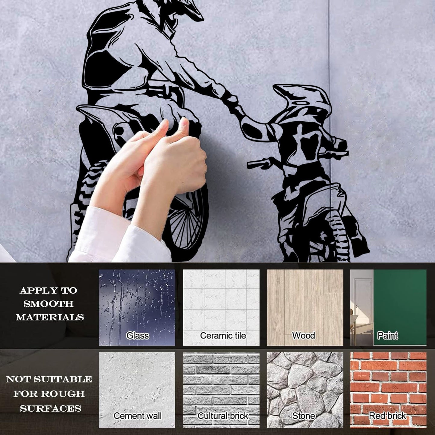 Wall Vinyl Sticker Decor Motorcycle Family Father And Son Biker Bike Sport It Won'T Fall Off